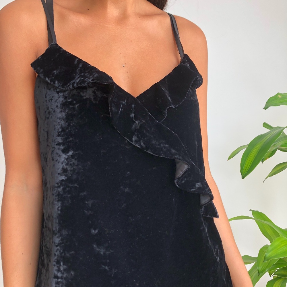 J.Crew factory black velvet cami top S - Picture 3 of 5